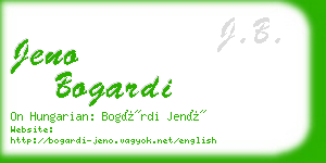 jeno bogardi business card